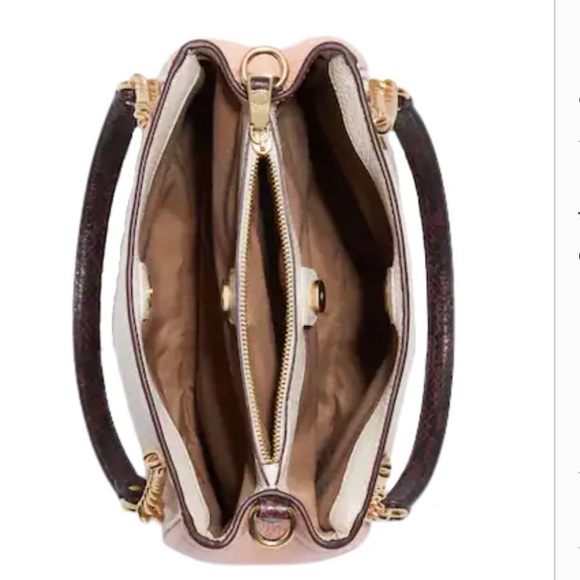 COPY - NEW! COACH Cammie Chain Bucket Bag Colorblock Pebble Leather Chalk Blush - Picture 7 of 7